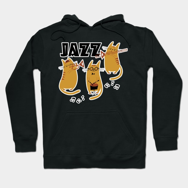 Cats Playing Jazz Music Hoodie by cinchwares